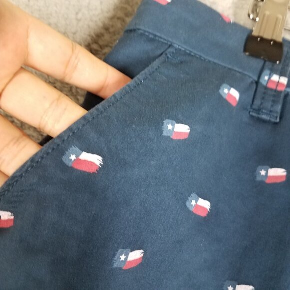 Lot Magellan Chino Shorts Women's 14 Lobsters & Texas Flag 4" Casual Summer Blue - Picture 16 of 16